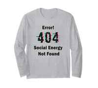 Error 404 Social Energy Not Found Funny Introvert Gamer Maglia a Manica