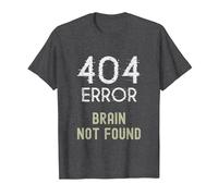 Errore 404 Cervello Non Trovato Maglietta, Uomo, Grigio Scuro, L