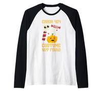 Errore 404 Costume Non Trovato Candy Divertente Geek Halloween Maglia con Maniche Raglan
