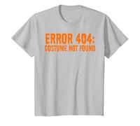 Errore 404: Costume Not Found Funny Halloween T-Shirt Maglietta, Bambini, Argento, 8 Anni