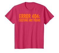 Errore 404: Costume Not Found Funny Halloween T-Shirt Maglietta, Bambini, Rosso mélange, 8 Anni