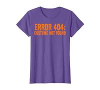 Errore 404: Costume Not Found Funny Halloween T-Shirt Maglietta, Donna, Viola mélange, 3XL