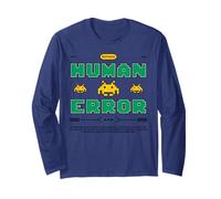 Errore Umano Errori Retro Gamer Pixel Arcade Citazione Maglia a Manica