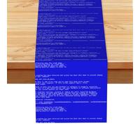 Errori classici della schermata blu della morte, Runner da tavolo, Runner da tavolo in lino sintetico per casa, feste, sala da pranzo, 33x183 cm