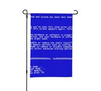 Errori classici della schermata blu di errore,Bandiera da giardino per esterni e interni, stendardo decorativo bifacciale 30x45 cm