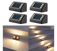 ERRORY 4 luci solari facili da usare, adatte per percorsi da giardino, design impermeabile, controllo automatico della luce per luci solari notturne