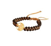ERRORY Accessorio alla moda africano turchese perline doppio strato intrecciato regolabile per polso con albero fascino albero fascino design, Misura unica, come descritto