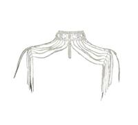 ERRORY Accessorio da sposa di lusso multistrato con frangia di cristallo catena per il corpo strass catena da spalla gioielli per occasioni speciali Gioielli da sposa in cristallo
