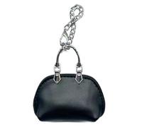 ERRORY Adorabile portachiavi in pelle appeso ornamento supporto auto per bambini e adulti borsa fascino pratico ornamento portachiavi portatile, Catena in argento nero, One Size