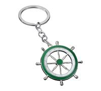 ERRORY Ancora marina e portachiavi realizzato in robusto Kiriste in classico tema blu bianco per gli appassionati portachiavi, Verde, Silver