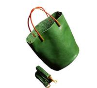 ERRORY Borsa a secchiello da donna, in morbida pelle PU, stile vintage, elegante, spaziosa, leggera, design di lusso per l'uso quotidiano, Verde, One Size
