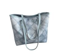 ERRORY Borsa a tracolla a tracolla singola alla moda in jeans a righe di grande capacità borse per libri per studenti per spostamenti quotidiani borsa per la spesa riutilizzabile, Azzurro, One Size
