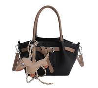 ERRORY Borsa a tracolla con chiusura sicura con scomparti multipli per un accesso rapido durante i pendolari, lo shopping e la chiusura al lavoro, Nero , with pendant