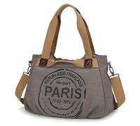 ERRORY Borsa a tracolla da donna in tela con lettere alla moda con ampio spazio e tracolla regolabile per la vita quotidiana essenziale da donna grande borsa a tracolla, grigio, One Size