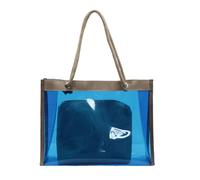ERRORY Borsa a tracolla moderna trasparente resistente all'acqua, grande borsa a tracolla e trousse per il trucco per palestra o attività all'aperto, borsa a tracolla di grande capacità, Blu
