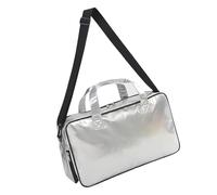 ERRORY Borsa a tracolla multiuso da viaggio per la notte con scarpe dedicate di stoccaggio in pelle PU borsa da fine settimana per donne e uomini borsa a scomparto per scarpe, Argento, One Size