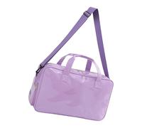 ERRORY Borsa a tracolla multiuso da viaggio per la notte con scarpe dedicate di stoccaggio in pelle PU borsa da fine settimana per donne e uomini borsa a scomparto per scarpe, Viola, One Size