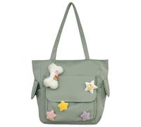 ERRORY Borsa per ascelle da donna Borsa a tracolla in nylon Studenti Scuola Grande capacità Ascelle Shopping Incontri Donne Grande Capacità Spalla Top Handle Borsa Bella Ascella del fumetto, Verde