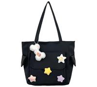 ERRORY Borsa per ascelle da donna Borsa a tracolla in nylon Studenti Scuola Grande capacità Ascelle Shopping Incontri Donne Grande Capacità Spalla Top Handle Borsa Bella Ascella del fumetto, Nero