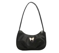 ERRORY Borsa per ascelle in pelle PU per donne Farfalla Spalla Moda Shopping Incontri Coreano Pieghettato Ascella Coreano Ascella per le Donne Farfalla Ascella Spalla in pelle PU, Nero , One Size