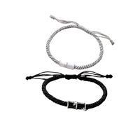 ERRORY Braccialetti intrecciati con nodo in bambù, facili da usare, eleganti braccialetti per coppie che celebrano momenti speciali insieme, tessuto fatto a mano
