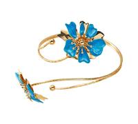 ERRORY Braccialetto elastico con gocce di olio 3D, ideale per stili naturali e viaggi con fiori stratificati, Misura unica, come descritto