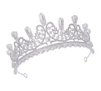 ERRORY Cerchietto per capelli con strass e perle finte, corone regolabili per sposa e concorsi di bellezza con cristalli