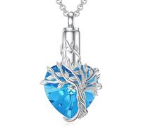 ERRORY Collana in acciaio inox con ciondolo a forma di cuore e chiusura a sigillo, per gioielli commemorativi per cremazione, Misura unica, come descritto, come descritto