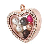 ERRORY Componente di gioielli in metallo a forma di cuore ciondolo artistico in acciaio inossidabile Texture adatto per progetti artigianali Parti di gioielli da donna, Misura unica, come descritto