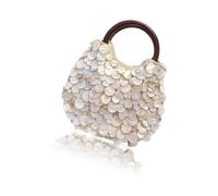 ERRORY Donne Shell Perline Borse Spiaggia Toted Bag Ladies Sera Moda Hoboes Top Handle Borse Regali Shell Perline Pochette Borsa, Guscio su un solo lato, Small