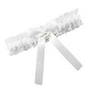 ERRORY Elastico Pizzo Trim Giarrettiera Gamba per Matrimonio Evento Ballo Elegante Leg Band Qualcosa Blu Accessori Da Sposa Giarrettiera In Pizzo per, Questo bianco, Taglia unica