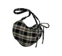 ERRORY Elegante borsa a tracolla con motivo a cuore in reticolo, resistente all'usura, tracolla regolabile, ideale per viaggi e shopping, adorabile da lei, Nero