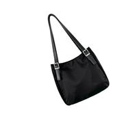 ERRORY Elegante borsa a tracolla oversize in poliestere con manico rinforzato spaziosa borsa ascellare borsa alla moda shopping poliestere pendolari, Nero , One Size