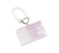 ERRORY Elegante custodia in acrilico decorata con ala d'angelo, include portachiavi staccabile per portabilità e comodità, protezione per carte di credito resistente all'acqua con cinghia, Viola, One