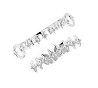 ERRORY Griglie dentali in rame a forma di stella con design cavo curvo leggero, 10 g, per uso quotidiano ed eventi sociali, accessori per sorrisi da viaggio, B, come descritto, come descritto