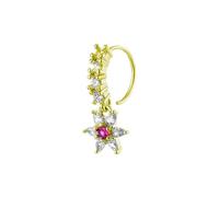 ERRORY Piercing da naso regolabile con fiore e farfalla in rame con zirconia per tutte le occasioni, da indossare, 7 3/4, come descritto, come descritto