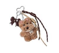 ERRORY Portachiavi con ciondolo a forma di cane in peluche amichevole con ciondolo a forma di borsa di sicurezza portachiavi alla moda per borse decori occasione peluche cane fascino