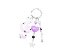 ERRORY Portachiavi versatile in acrilico con perline con simboli artistici, design portatile per chiavi, borse, decorazione elegante con note musicali, Portachiavi Love Viola, Taglia unica