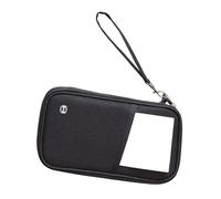 ERRORY Sottile borsa essenziale da viaggio portafoglio documento di viaggio con carta Oxford copertura in tessuto per gli uomini multi slot per carte porta passaporto, Nero