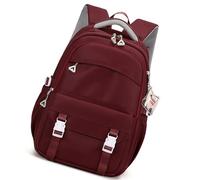 ERRORY Zaino di grande capacità per scuola o viaggi, adulti, adolescenti, scuola, studenti, borsa da libro in nylon con elegante borsa per ciondoli, Porpora, One Size