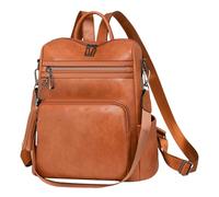 ERRORY Zaino in pelle PU alla moda per le donne borsa da scuola versatile borsa a tracolla da viaggio con grande stoccaggio e nappe accento zaino da viaggio per le signore, Marrone, One Size
