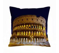 ERRTU Federe per Cuscini,Cuscini Divano Fodera per Cuscino Casa Soggiorno Camera da Letto Decorazione per Interni,Il Colosseo di notte Roma Italia,50x50 cm