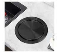 ERRULAN coperchio per pattumiera Contenitore per rifiuti da incasso in acciaio inox rotondo da banco, coperchio per rifiuti rotondo con ribaltamento(Black,19.5-22cm/7.7-8.7in Opening)