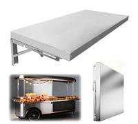 ERRULAN Mensola per concessione Ripiani Da Parete Pieghevoli Per Food Truck, Ripiani Pieghevoli In Acciaio Inox, Ripiani Estensibili Per Il Piano Di Lavoro Del Food Truck(W 14in/35cm,L 4.8ft/1.46m)