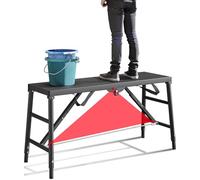 Errzom Plataforma de Andamio Ajustable, Estructura de Acero al Carbono, Andamio Portátil Plegable, Torre de Andamio Escalera Taburete, Plataforma de Trabajo, Carga 800 Libras