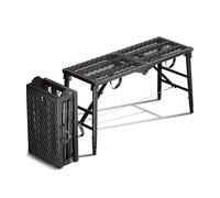 Errzom Plataforma de Trabajo Ajustable, Plataforma de Andamio Plegable Portátil Multiusos, Torre de Andamio, Escalera Taburete Banco, Estructura de Acero al Carbono, Carga 800 Libras