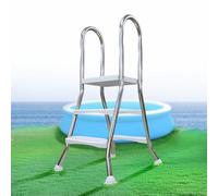 Errzom Scala per Piscina a Doppio Lato con Struttura in Acciaio, per Piscine Fuori Terra, 2 Gradini a Doppio Lato per Piscine da 85 cm, Portata 250 kg con Piedini in Gomma Antiscivolo,85cm