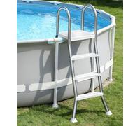 Errzom Scala per Piscina Fuori Terra a 3 Gradini 110 cm, Scala di Risalita in Acciaio a Doppio Lato, Robusta Scala per Piscina Fuori Terra, Gradini per Piscina Antiscivolo,110cm
