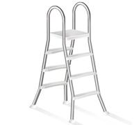 Errzom Scaletta Piscina Fuori Terra 132 a Doppia con 4 Gradini in Acciaio, Scala per Piscina Fuori Terra, Gradini per Piscina Fuori Terra, capacità di 250 kg