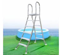 Errzom Scaletta Piscina Fuori Terra in Acciaio Robusto 135cm, Scala Piscina Fuori Terra a 4 Gradini a Doppio Lato, Gradini per Piscina Fuori Terra Resistenti, capacità 250kg**